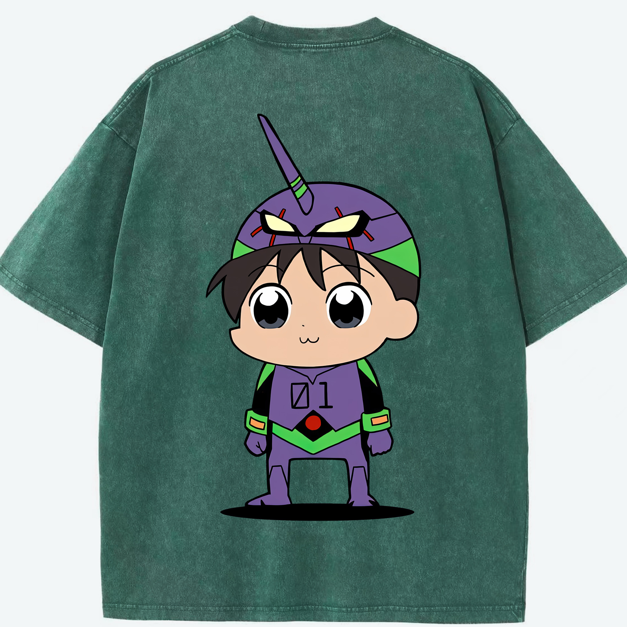 （画像用） EVA 新世紀エヴァンゲリオン 綿100% ヴィンテージ風 半袖Tシャツ（背面プリント）
